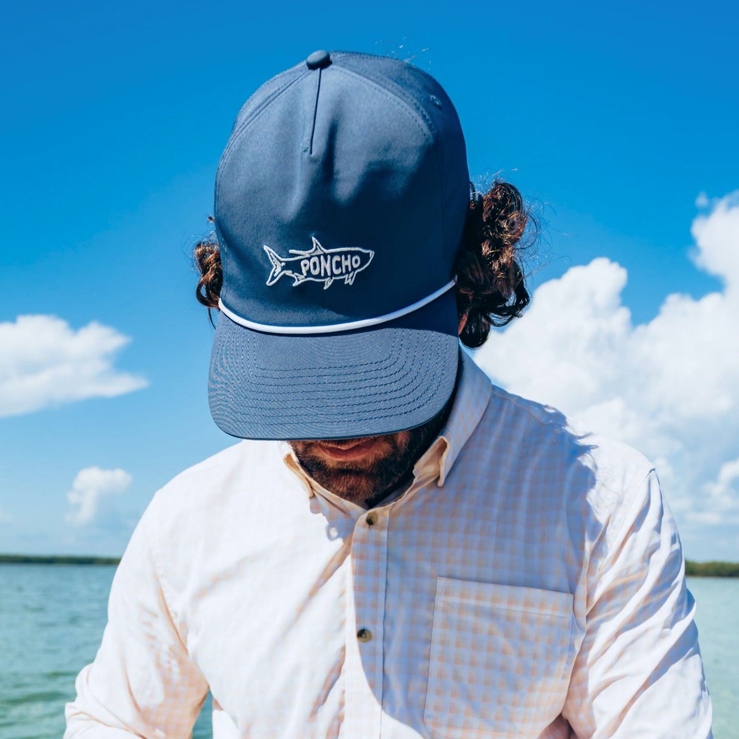 Poncho Outdoors Navy Tarpon Rope Hat