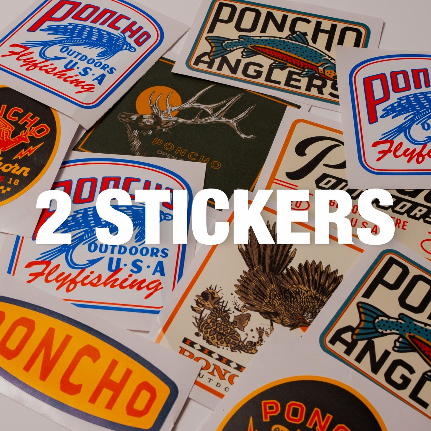 Poncho Outdoors 2 Stickers (various)