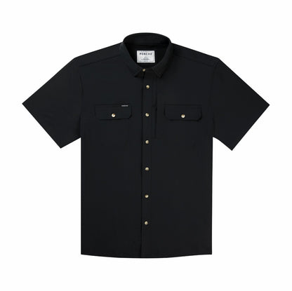 Poncho Outdoors Black Short Sleeve Fishing Shirt