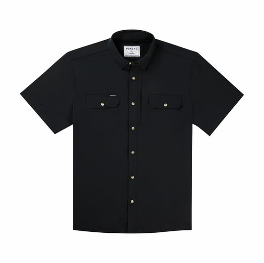 Poncho Outdoors Black Short Sleeve Fishing Shirt