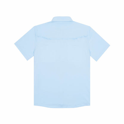 Poncho Outdoors Blue Short Sleeve Fishing Shirt