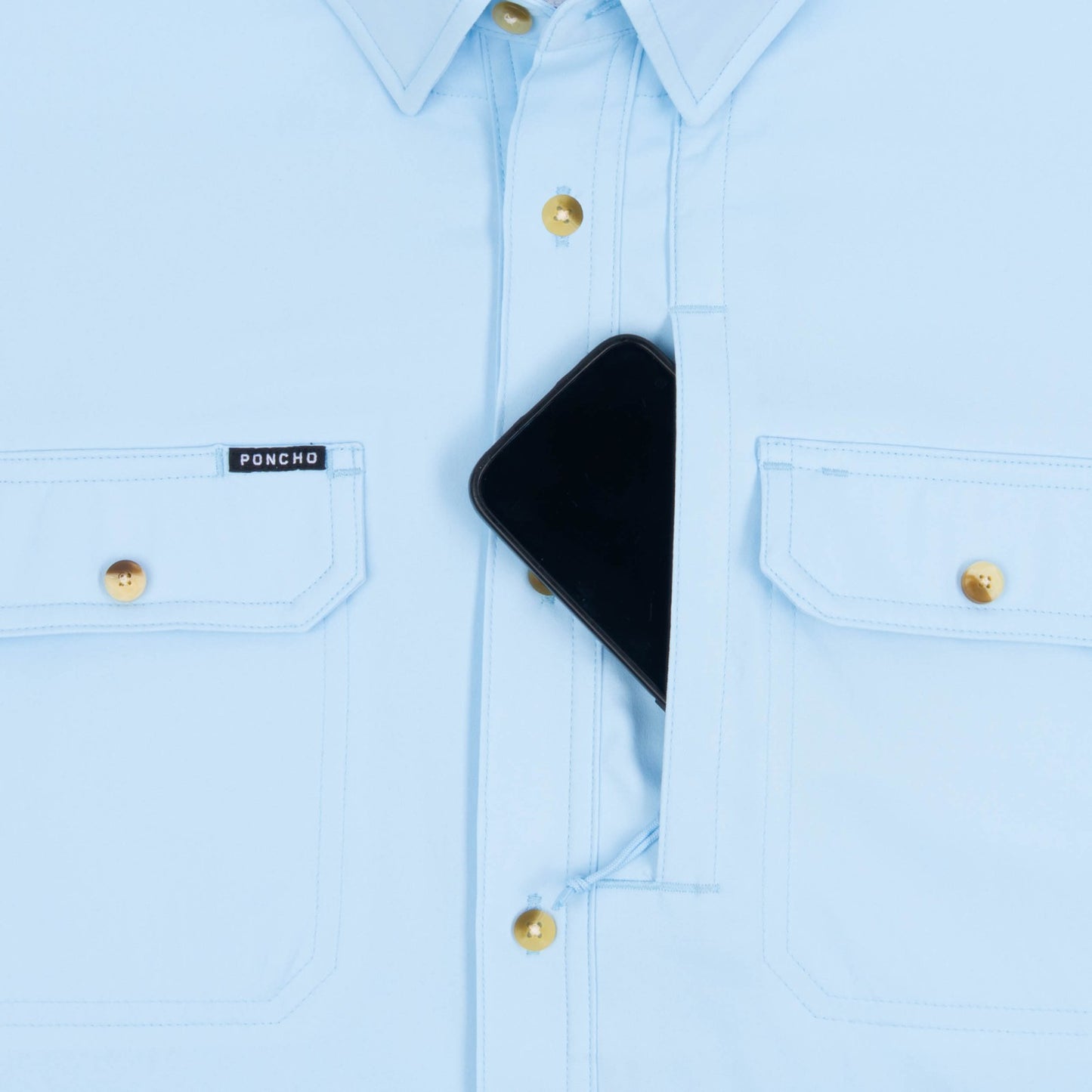 Poncho Outdoors The Purist - Blue Long Sleeve Shirt